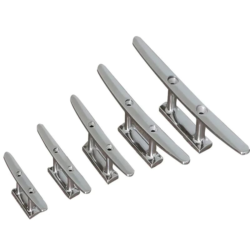 4 "5" 6 "8" 10 "tacchetti piatti bassi 316 in acciaio inox 2 fori Hardware tacchetti per barche per Marine barca ponte corda cravatta accessori per Yacht