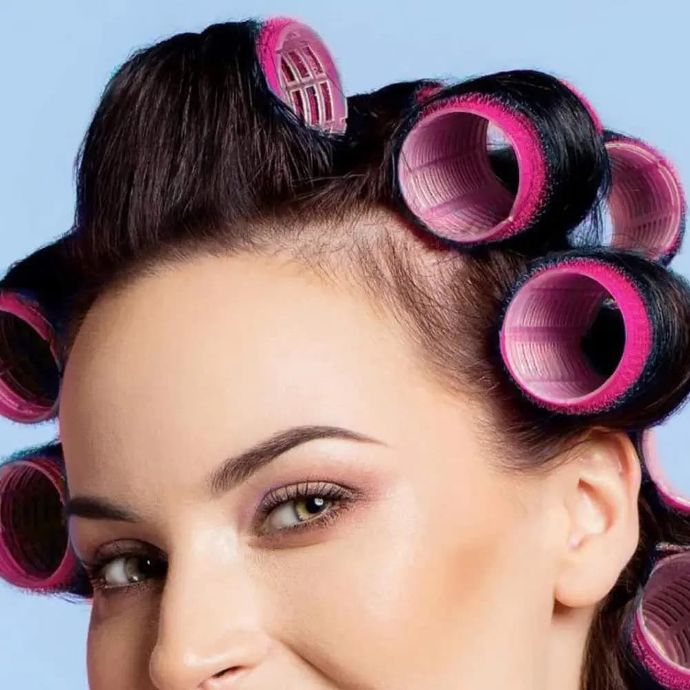 Hair Roller with automatic grip with duck beak clip No heat Foldable brush for medium long hair curler 3 size Hair styling tools