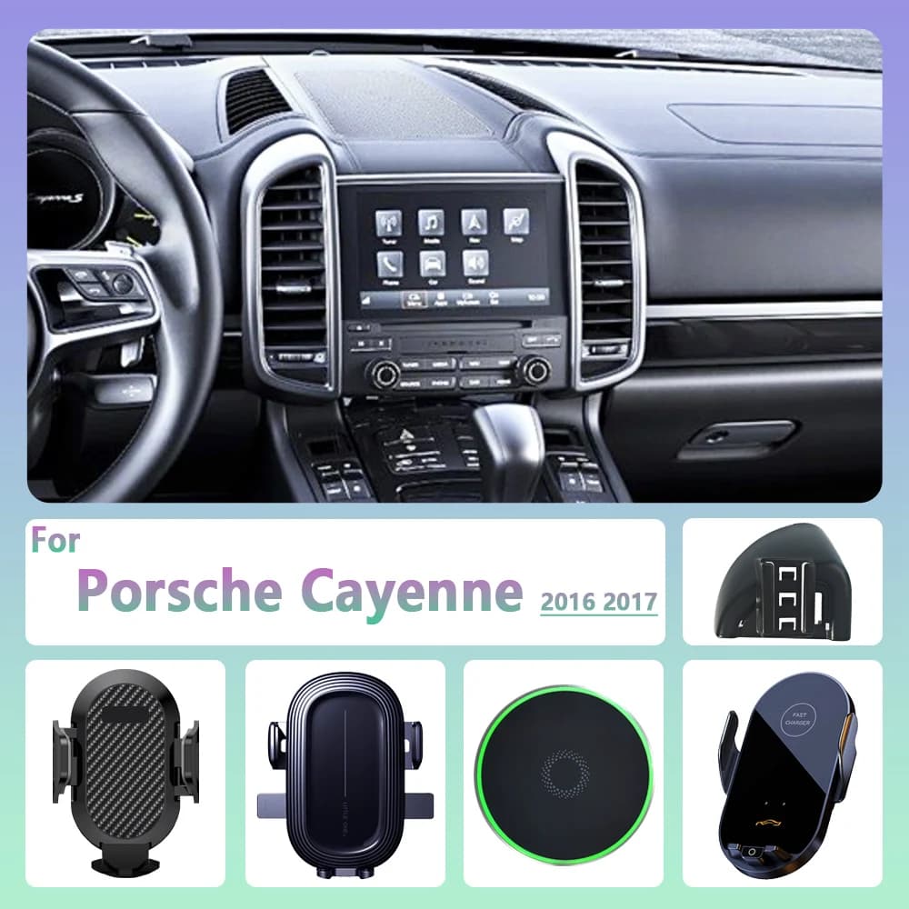 For Porsche Cayenne 2016 2017 Car Phone Holder Wireless Charging Magnetic Phone Holder Car Magsafe Support Accessories
