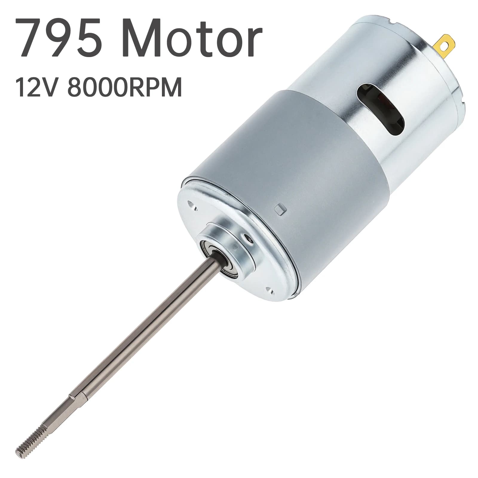 795 DC Motor 12V 90W 8000RPM Long Shaft High Torque Motor for Bait Boat / Ship Model / Blender