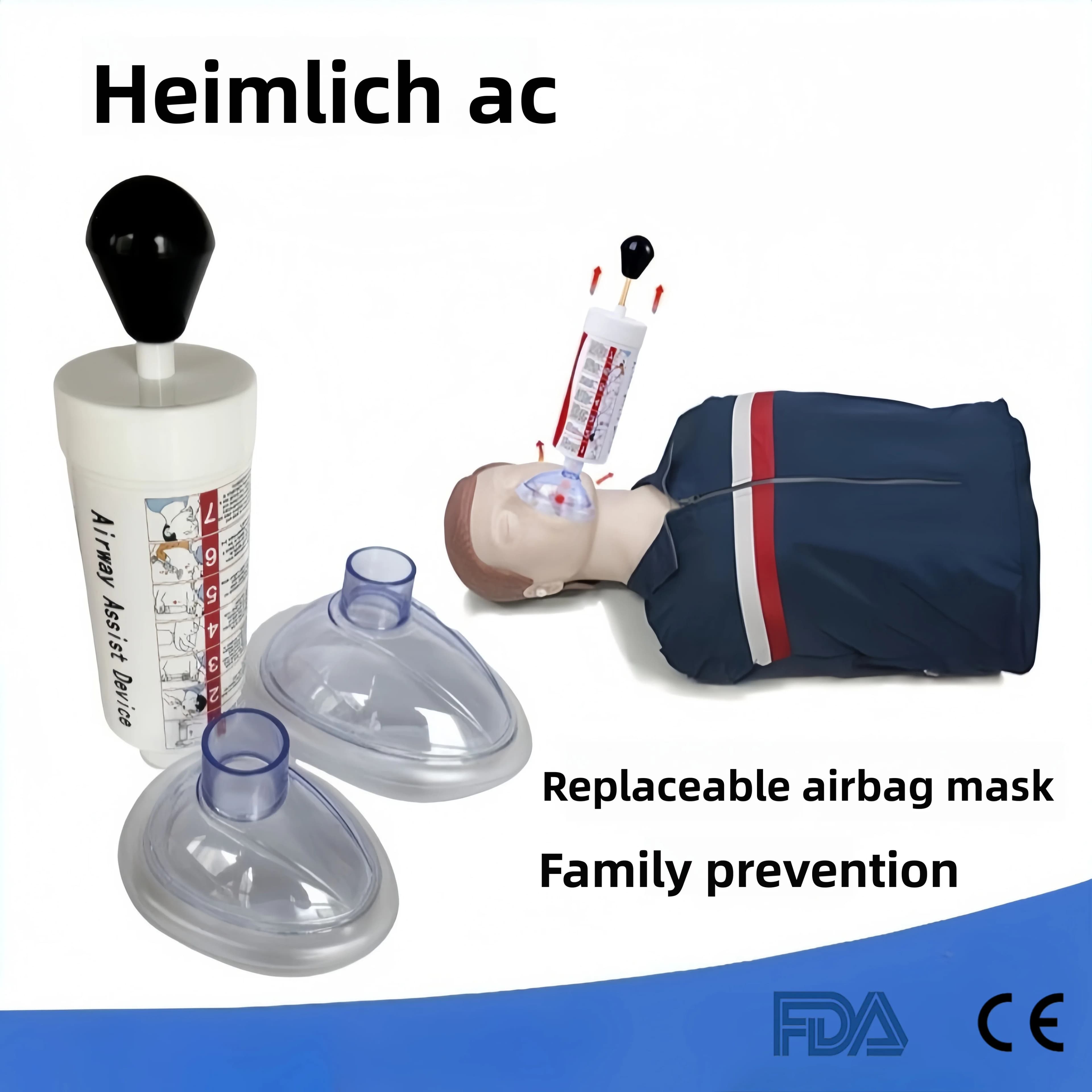 Dispositivo Anti-Soffocamento per Manovra di Heimlich con Maschera CPR per Adulti e Bambini, Kit di Pronto Soccorso per Emergenze Domestiche