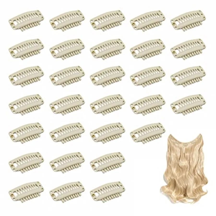 Hair Extension Clips, Wig Clips to Secure Wig, 9 Teeth, 30 Pieces