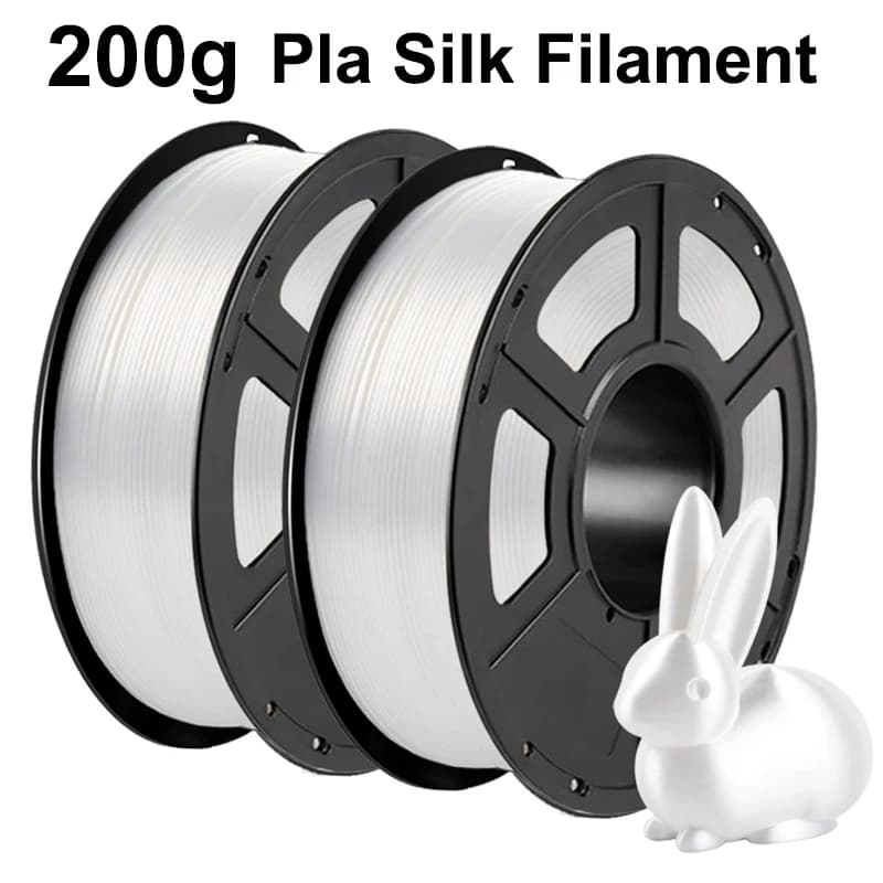 Filament PLA White Silk for 3D Printer, 200g 1Kg, 1.75mm, PLA Material White Silk, Available from 0.2Kg to 1000Kg