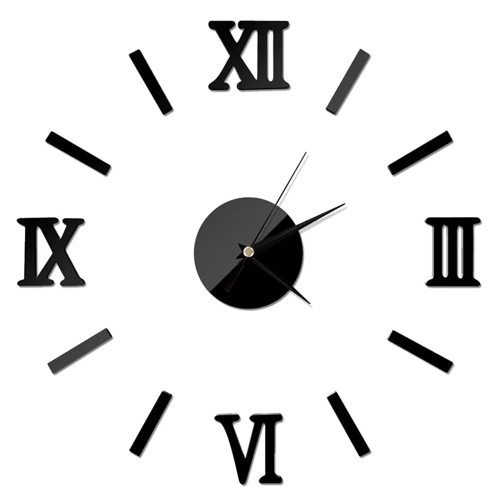 3D Frameless Wall Clock Large Mirror Surface DIY Modern Design for Home Bedroom Living Room Decoration Mirror Wall Clock