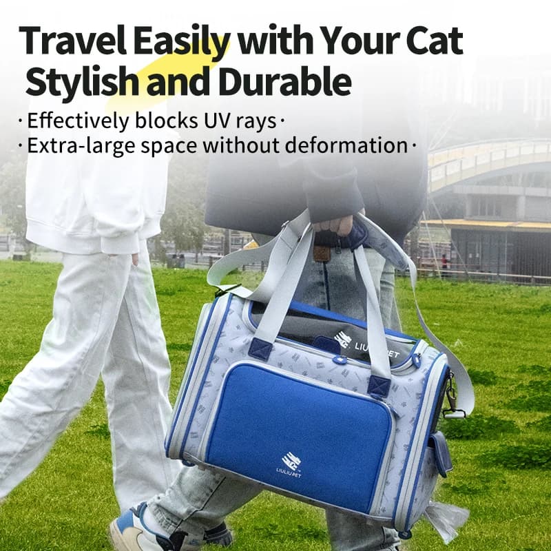 Trasportino Espandibile per Gatti Approvato dalle Compagnie Aeree, Borsa da Viaggio Morbida e Portatile per Animali Domestici, Trasportino Lavabile per Cani e Gattini