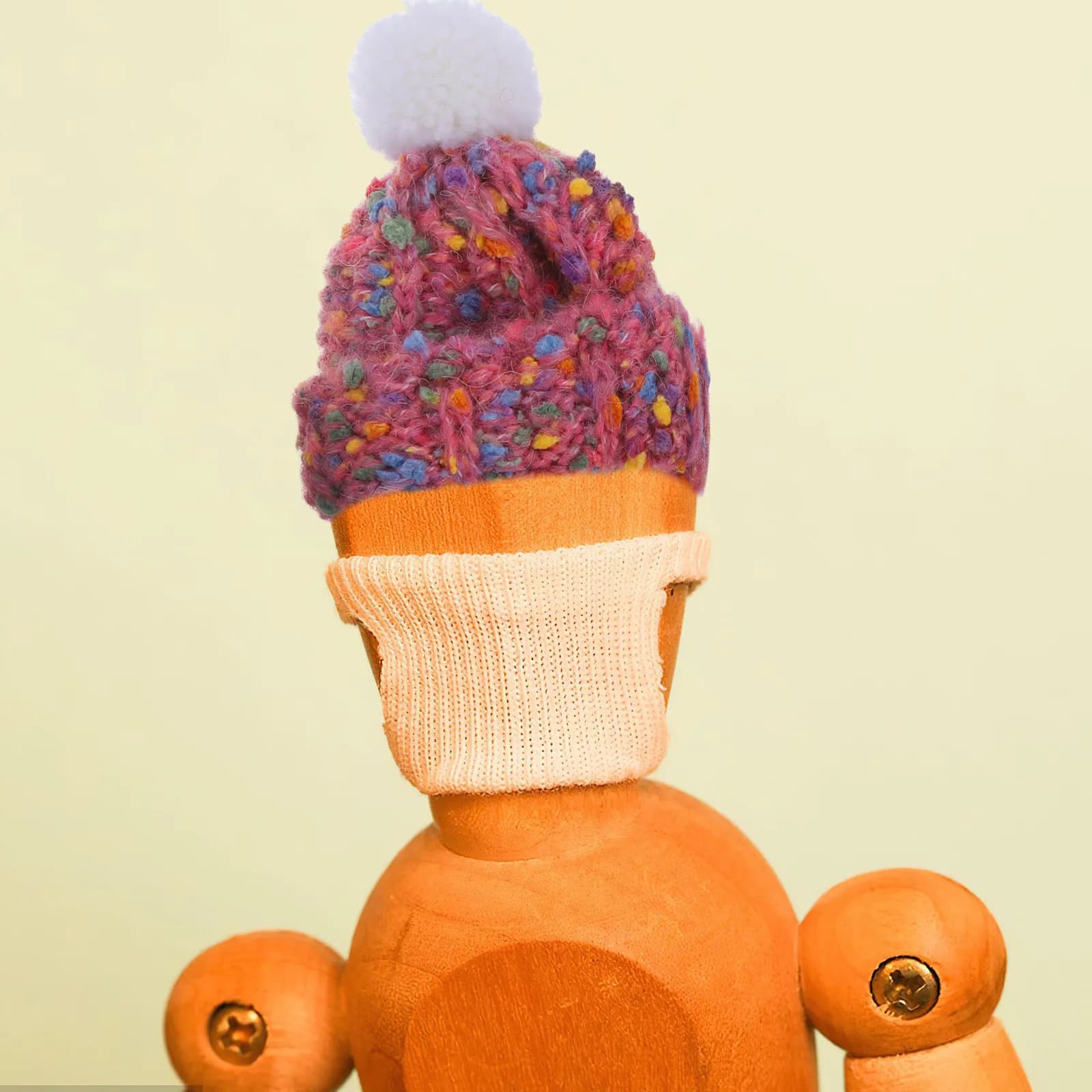 2 Pezzi Mini Cappelli in Lana Lavorati a Maglia per Decorazioni Casa delle Bambole, Artigianato, Addobbi Natalizi, Mini Berretti, Accessori Invernali, Arte con Filato Carino