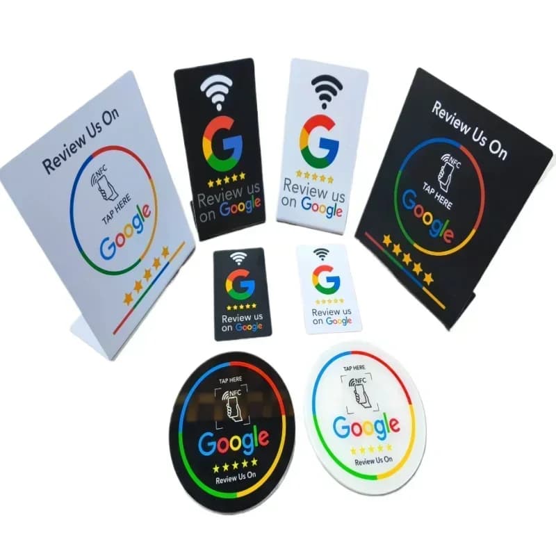 5YOA 13,56 Mhz Scheda NFC Revisione Google Stazione programmabile Tabella NFC Recensioni di Google Visualizzazione Scheda di flessione Staffa di marca in piedi