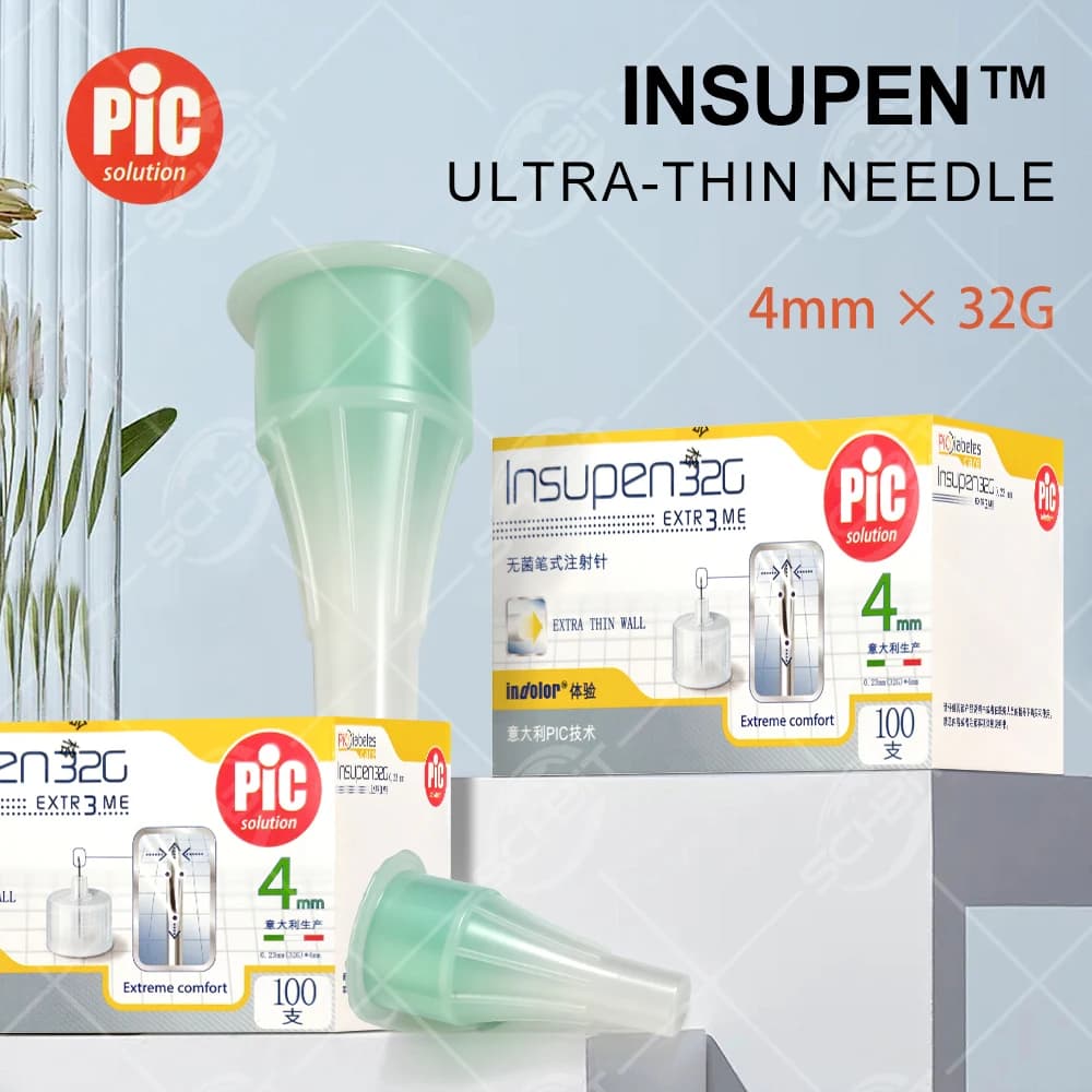 (Exp:2026-12-31) INSUPEN Sterile Pen Needles of 4mm are Compatible with Various Models of insulin injectors: Youban/Ganlin/Novo