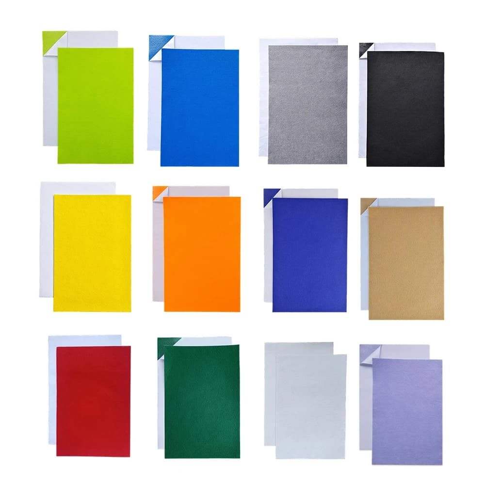 Self Adhesive Felt Sheet Soft Felt Sheets with Adhesive Backing for Art Project and Sewing DIY Craft 20x30cm 2Pcs/Pack