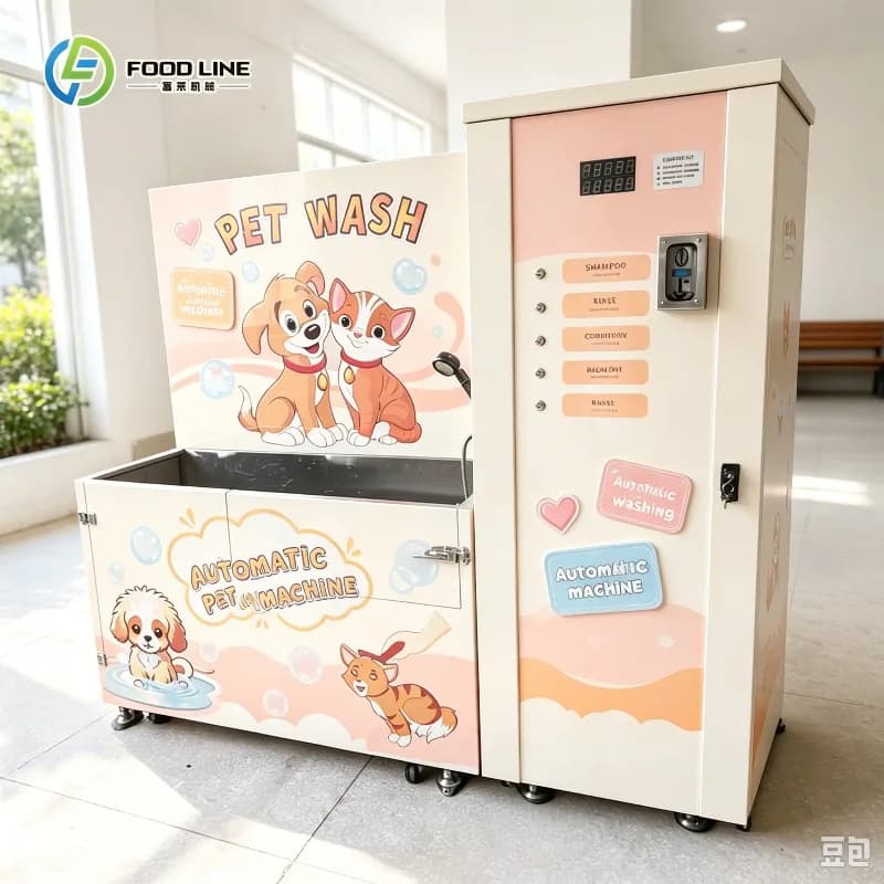 Built-in Water Heater Shampoo Rinse Dry Integrated Pet Washing Vending Kiosk Commercial DIY Dog Wash Station FL Customized