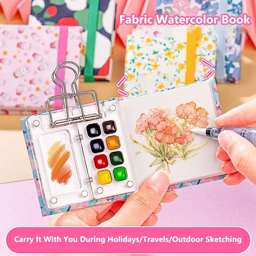 Mini Watercolor Painting Book Portable Square Pocket Sketchbook Thickened 300g Art Painting Notepad Travel