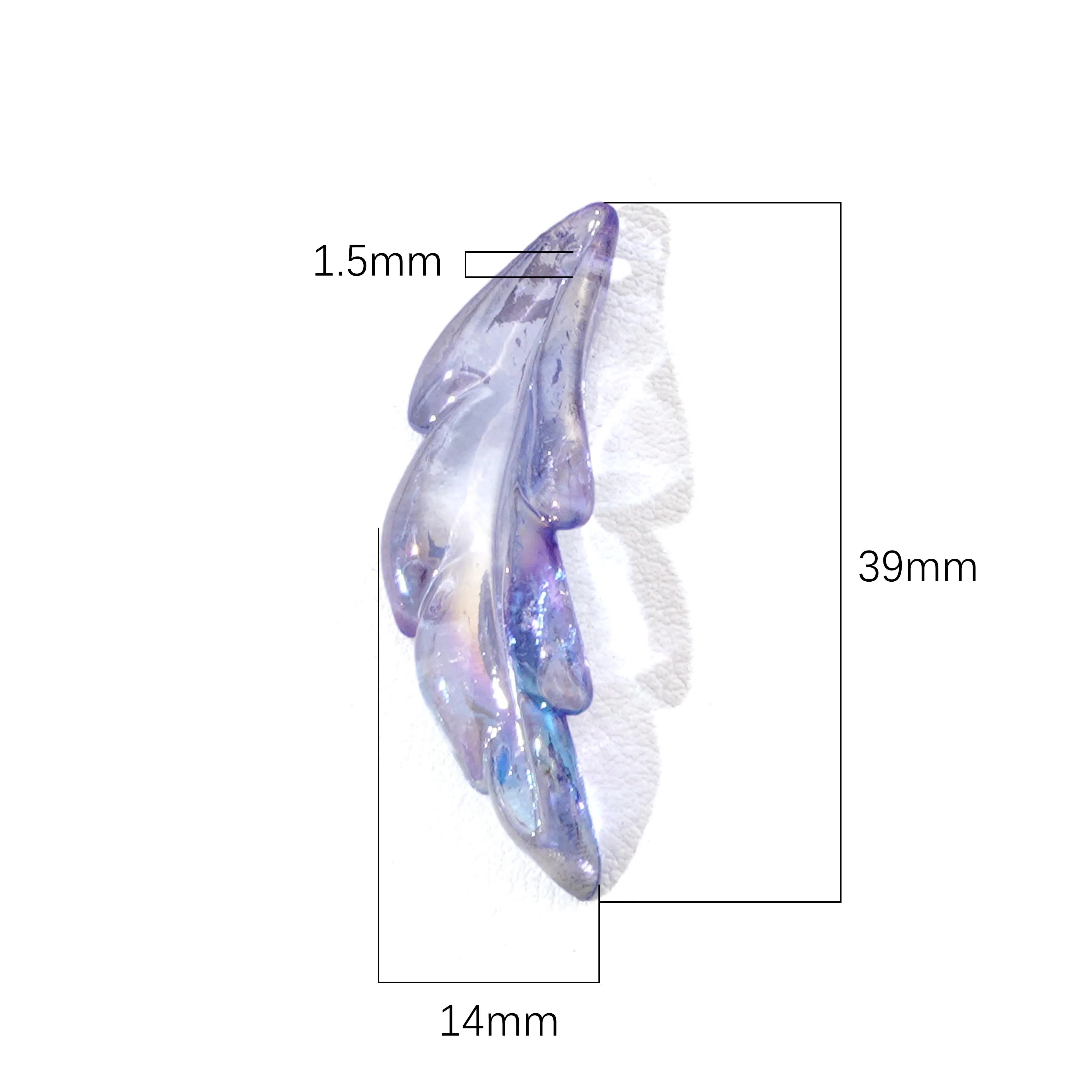 10pcs 14x39mm Acrylic Feather Pendants 1.5mm Hole DIY Jewelry Making Supplies Bracelet Necklace Charms Accessories Findings