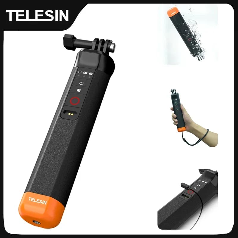 TELESIN Asta Galleggiante per Selfie Impermeabile con Cinturino da Polso e Telecomando Wireless per Gopro Hero 9 10 11 12