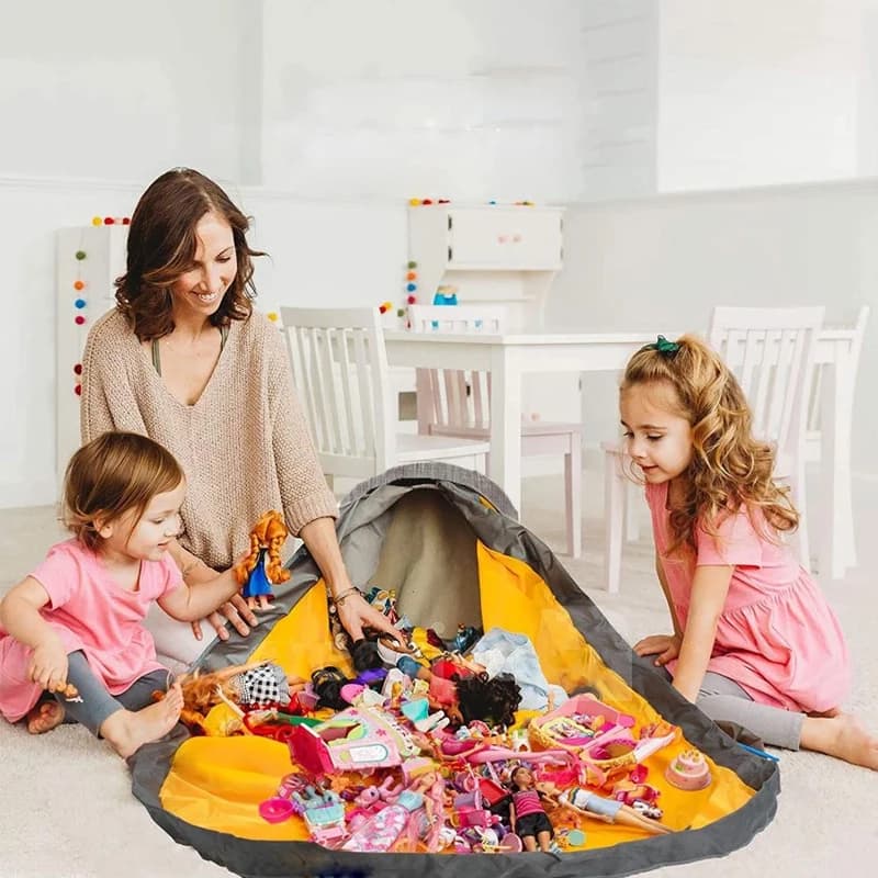 Tappetino da gioco pieghevole multifunzionale per bambini Giocattoli Pulisci il sacchetto di immagazzinaggio Organizzatore Contenitori di stoccaggio pieghevoli Cestini portaoggetti portatili
