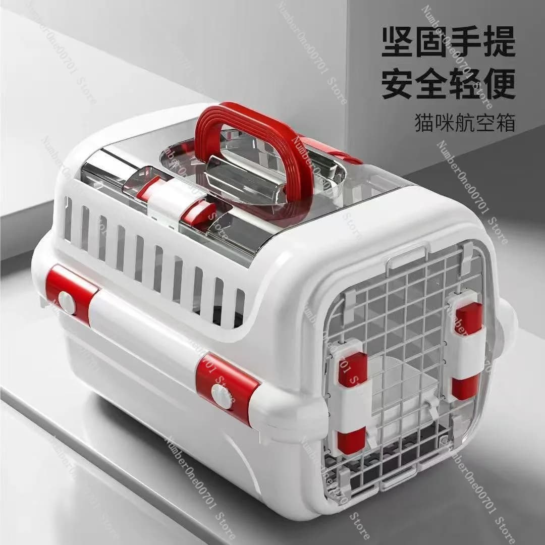 Pet Airline Carrier Crate, Large Dog Cat Travel Crate Approved for Cabin, Indoor Outdoor Crate with Fleece Pad