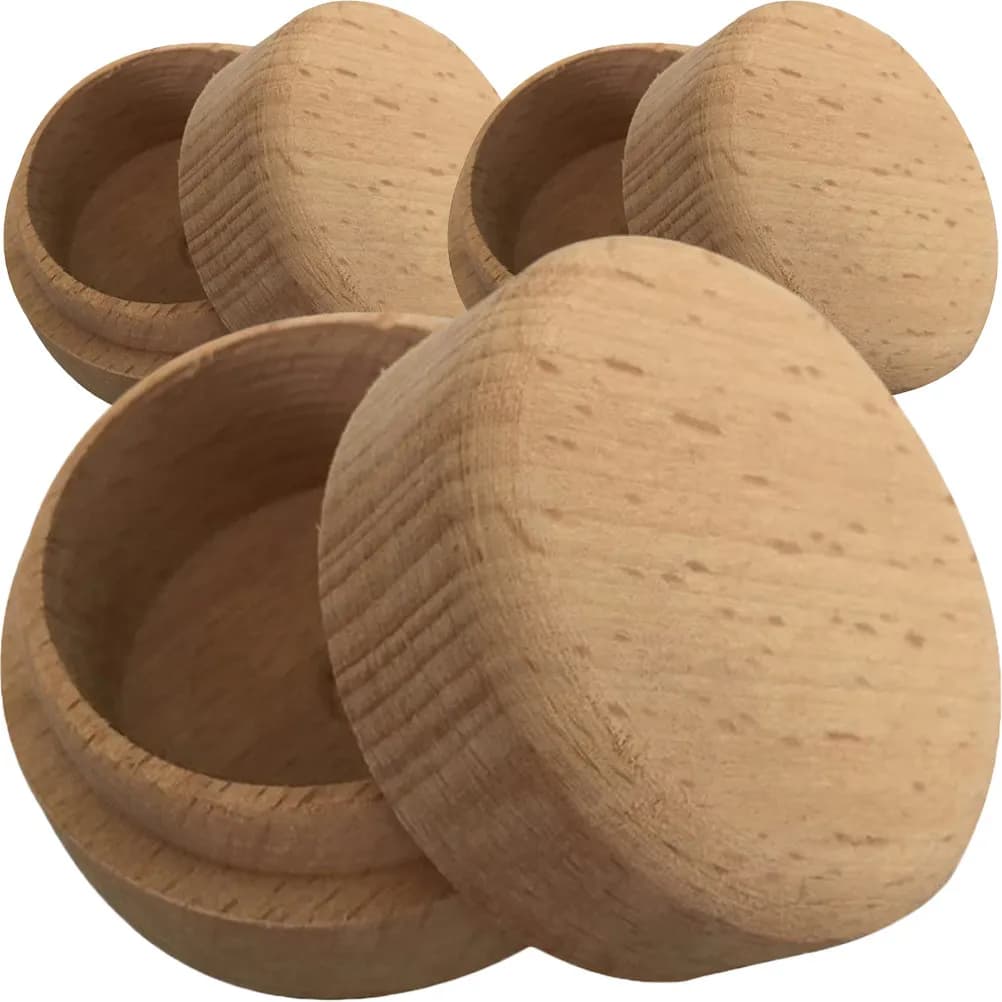 Set di 3 Eleganti Scatole Rotonde in Legno per Anelli e Orecchini, Contenitore Sicuro per Gioielli, Regalo per Moglie, Marito, Partner