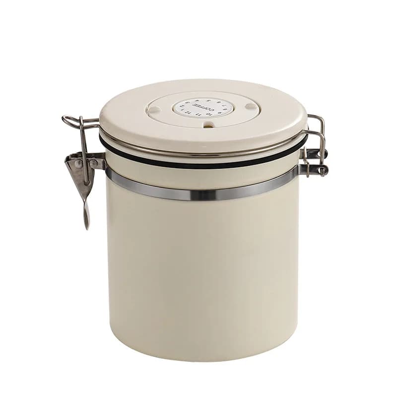 Contenitore per Caffè di Grande Capacità in Acciaio Inox, Barattolo Sigillato per Chicchi di Caffè, Contenitore per Conservazione Alimenti