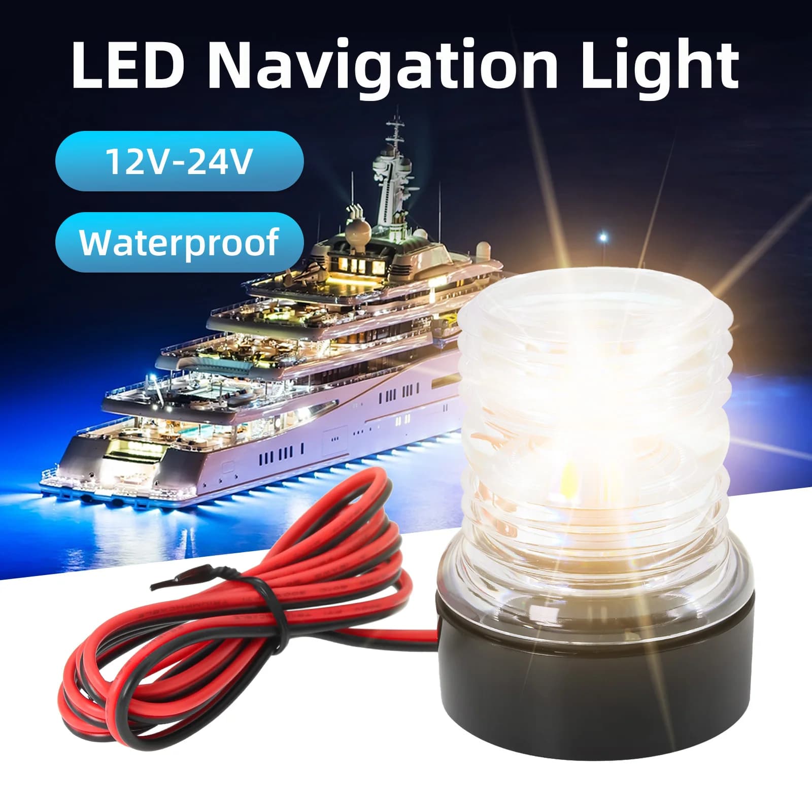Nuovo 360 gradi All Round Boat Light Marine Boat Yacht Light Navigation Anchor Light 6300k White Marine Hardware