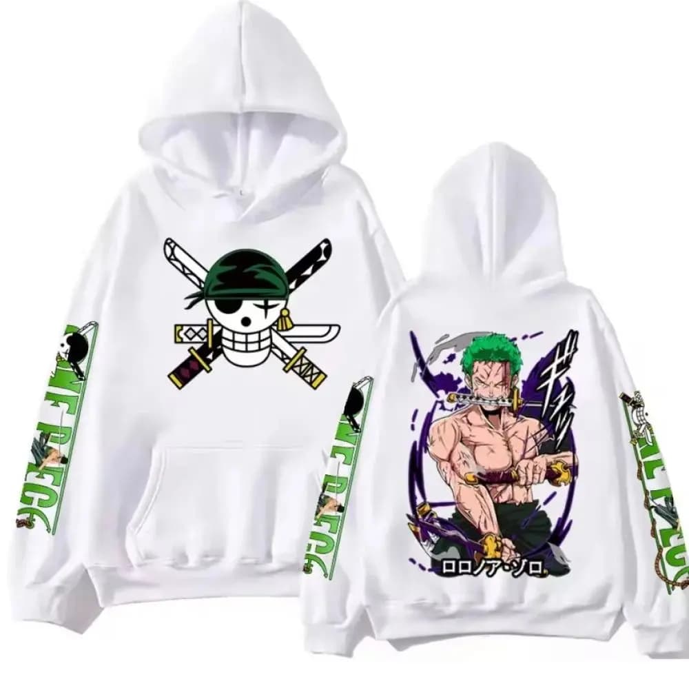 Felpa con cappuccio Anime One Piece Zoro uomo donna nuovo pullover in cotone con stampa cartoon casual streetwear costume cosplay top Y2k