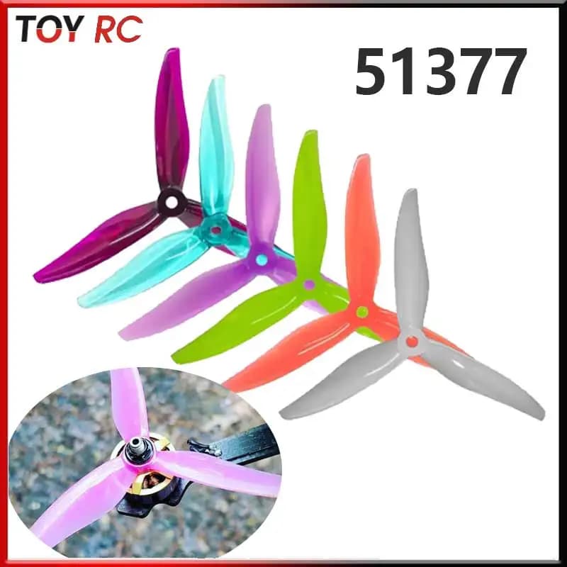 Eliche Gemfan Hurricane Max 51377 da 5 pollici a 3 pale ad alte prestazioni per droni da corsa FPV, quadricotteri RC, piloti competitivi