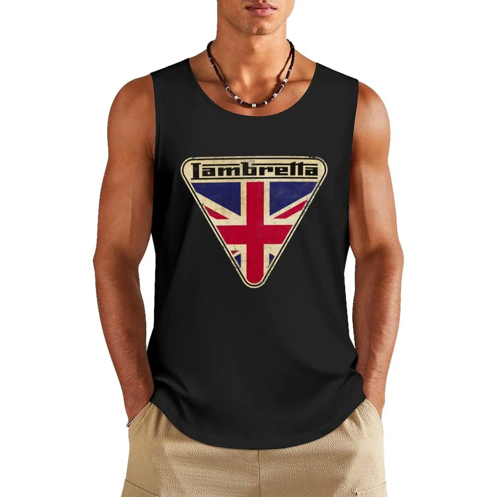 Lambretta Scooter Union Jack Logo canotta t-shirt uomo palestra abbigliamento uomo estate abbigliamento 2024 Top senza maniche