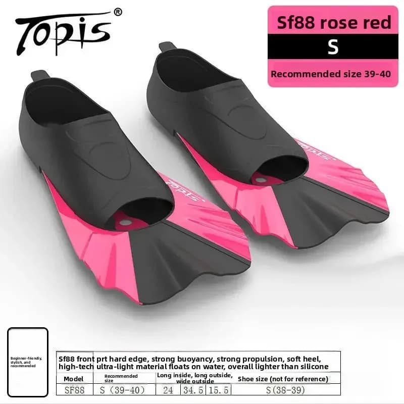 Adult Silicone Short Swimming Fins Freestyle Butterfly Training Frog‑Style Duck Fins Snorkeling Diving Wear‑Resistant Gear