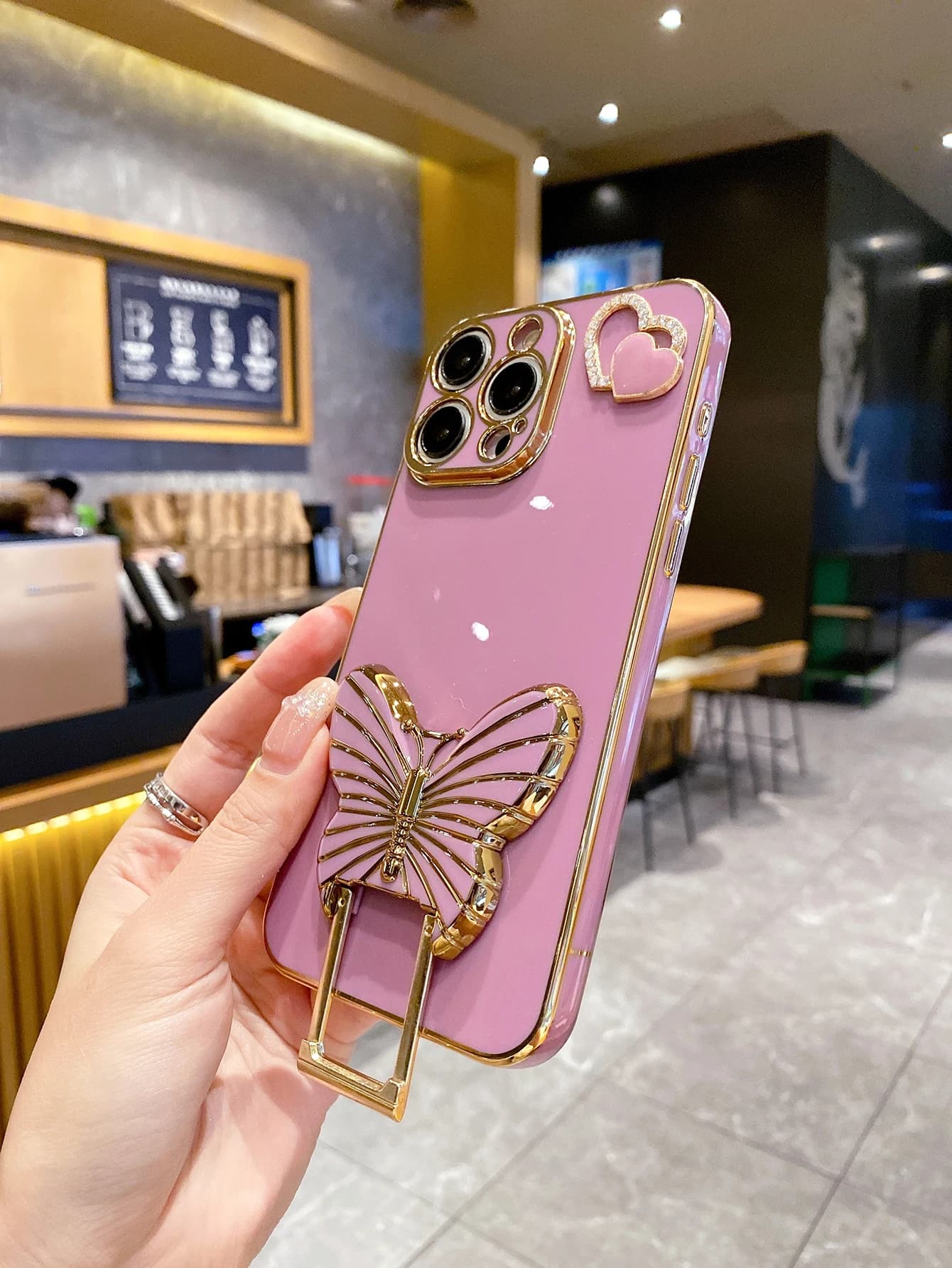 Custodia per telefono di lusso con decorazione a farfalla e galvanizzazione, per iPhone 16 15 Plus 14 13 12 11 Pro Max X XS XR
