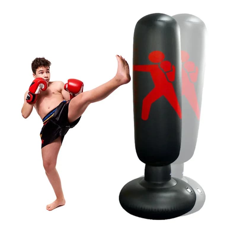 Freestanding Inflatable Punching Bag 63" High for Kids Adults, Blow Up Boxing Bop Bag Gift Set