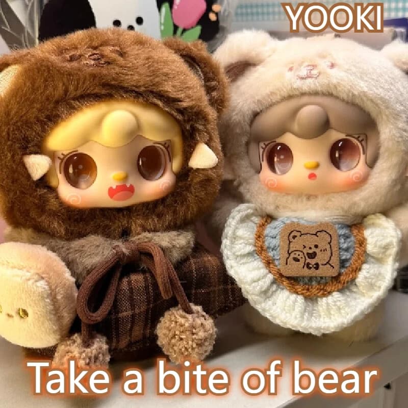 Originale Yooki V4 Take A Bite Of Bear Series Peluche Cieco Scatola Simpatico Orsetto Peluche Ciondolo Borsa per Bambole Decorazione Accessori Regalo
