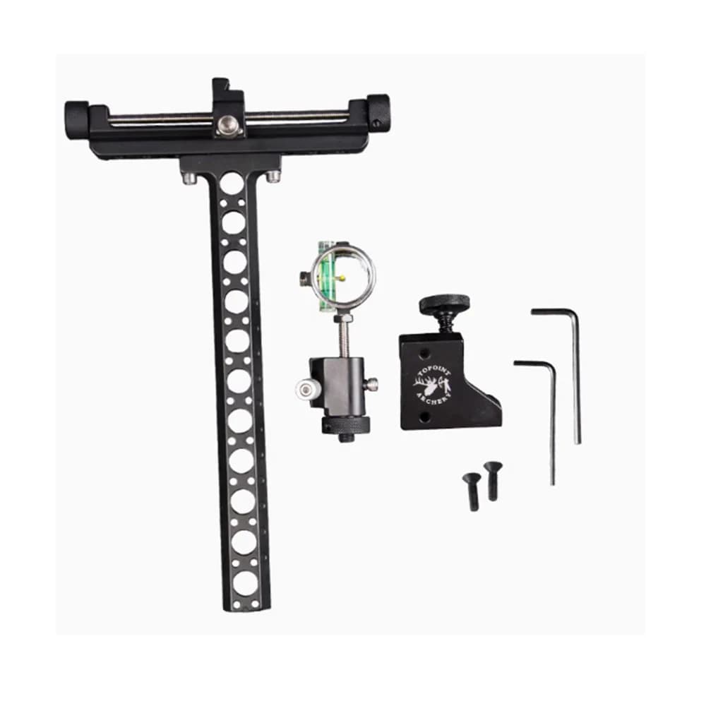 Mirino per tiro con l'arco TP8510 Mirino per arco composto 0.059 Pin in fibra ottica Ago singolo con obiettivo Tiro da caccia Bersaglio Palo lungo Aims