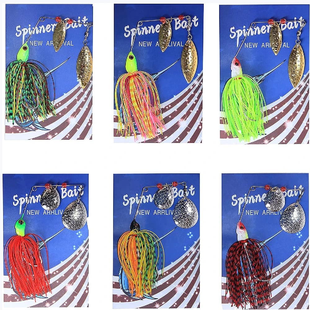 6 pezzi Spinnerbait esche da pesca Buzzbait Spinners esche Kit Swimbait maschere per spigola luccio trota salmone pesca d'acqua dolce d'acqua salata