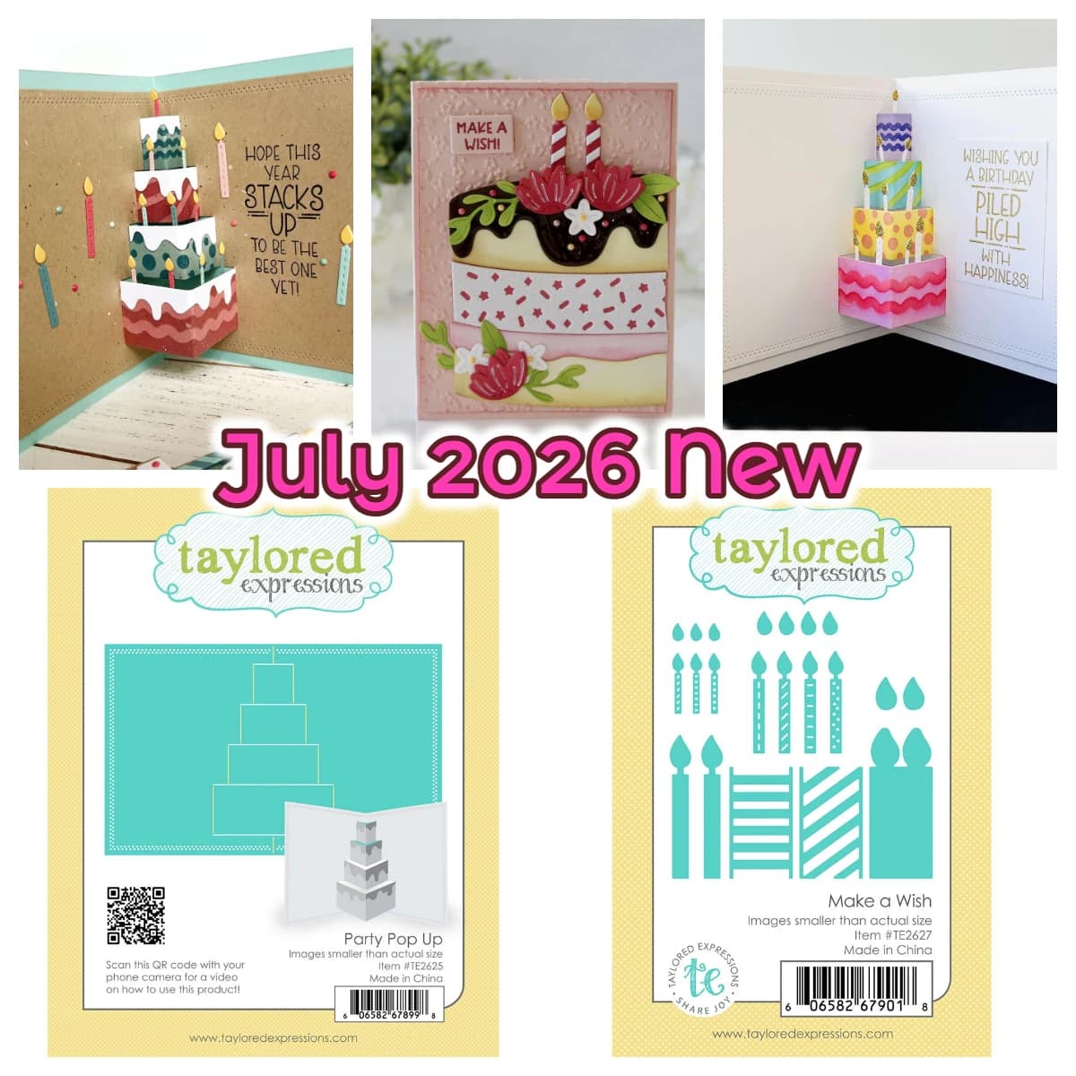 Taylored Birthday Make a Wish Die Set Metal Cutting Dies and Stamps Scrapbook for DIY Greeting Cards Handmade Gift July 2026 New