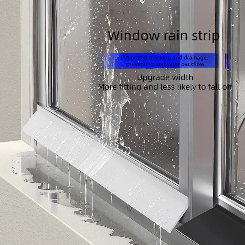 Home Window Water Blocking Bar Sliding Window Rain Weatherstrip Balcony Insulation Windproof Sealing Strip Flashing Board