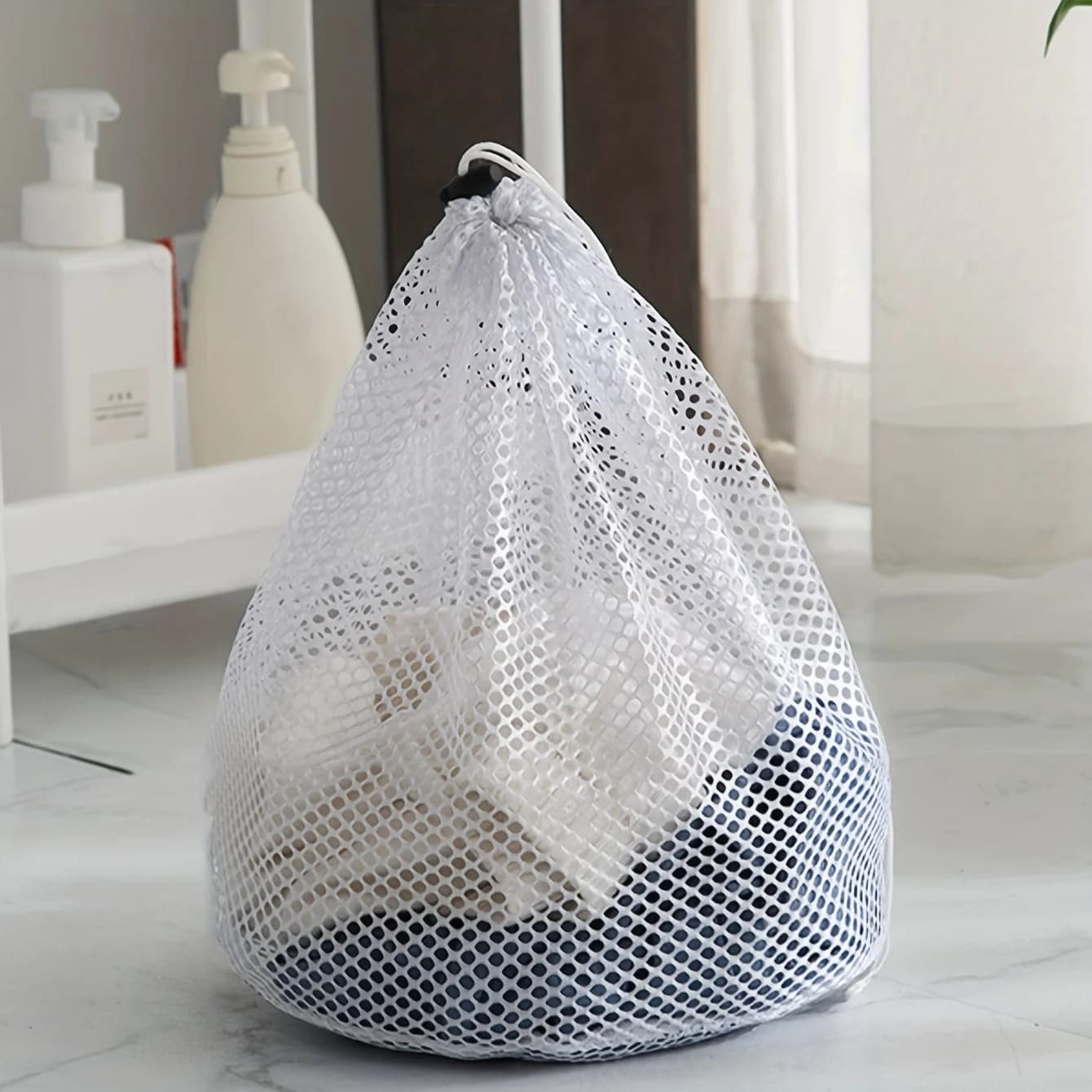 1pc/3pcs Bed linen bag with coulisse Handbags for washing coarse mesh Clothes Organizer Pouch 4 pieces Set Washing bag H