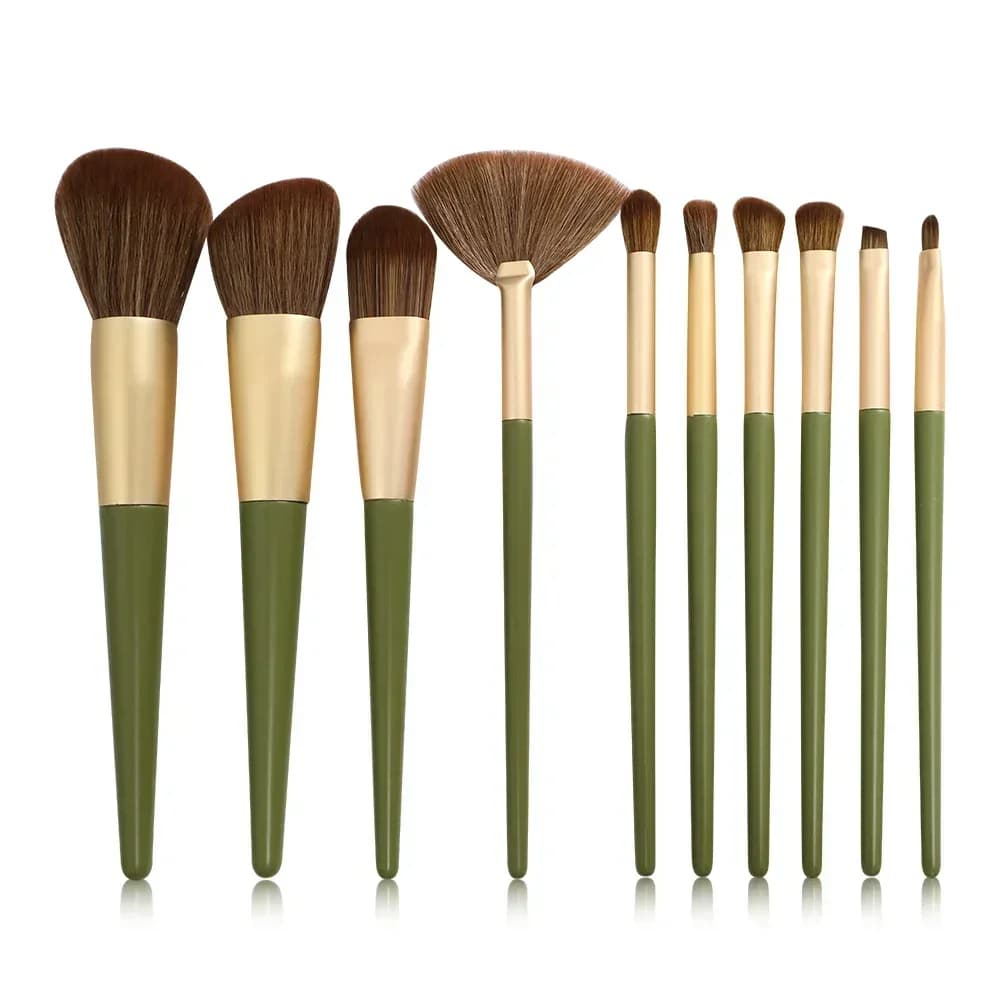 Set di 10 Pennelli da Trucco Morbidi e Soffici per Cosmetici, Fondotinta, Blush, Cipria, Ombretto, Kabuki, Pennelli per Sfumatura, Strumenti di Bellezza