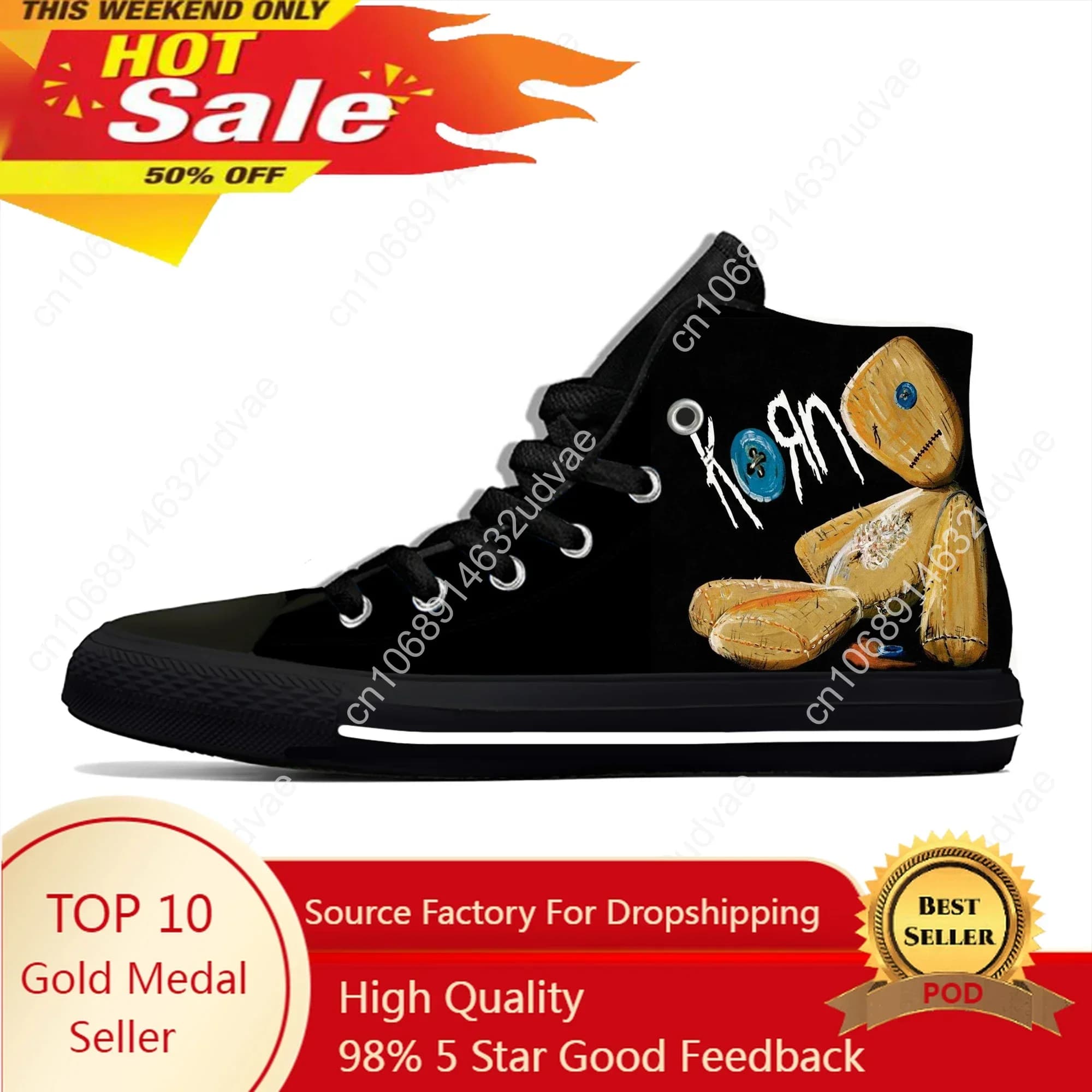 Korn Rock Band Sneakers alte Uomo Donna Scarpe casual per adolescenti Scarpe da corsa in tela Scarpa leggera traspirante stampata in 3D