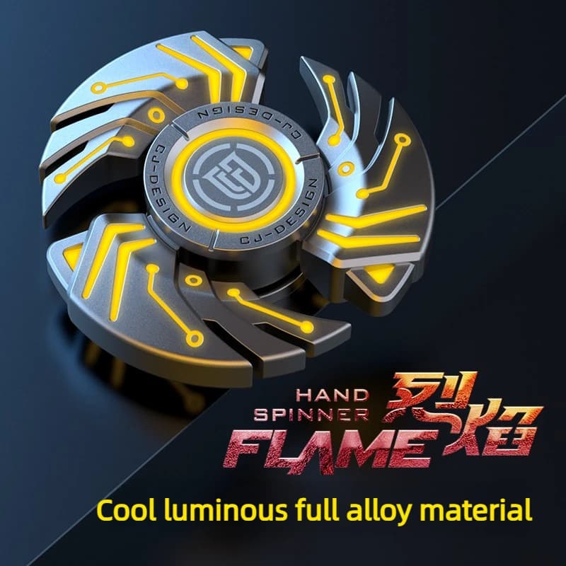 ADJUDICATION Fidget Spinner Composito Multifunzionale Luminoso in Lega Flame, Giocattolo Antistress da Scrivania