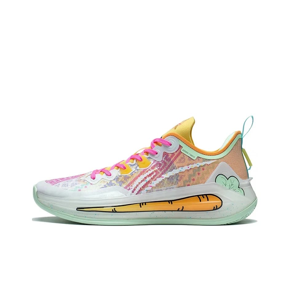 Li Ning Liren 3 V2 Basketball Shoes Men's Low Top White/Orange/Green ABAT073-1