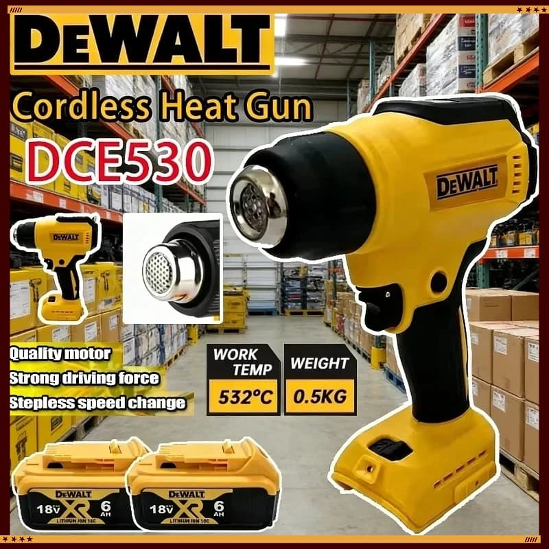 DEWALT DCE530 300W Cordless Heat Gun High Power Thermal Blower for Welding And Heat Shrink Wrapping Compatible Tool
