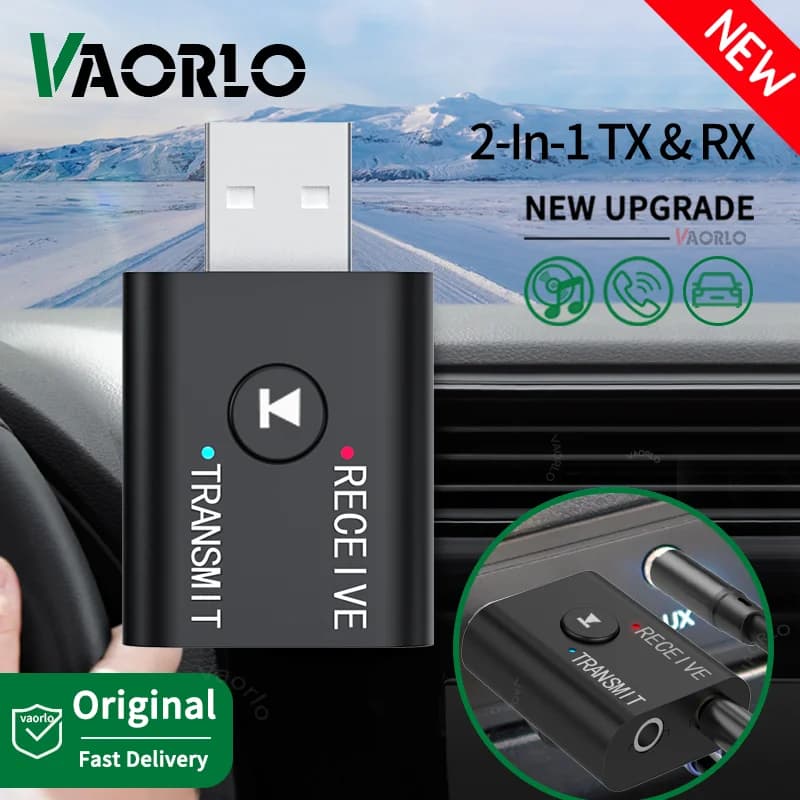 Ricevitore trasmettitore Audio per auto 2 IN 1 3.5mm Jack AUX RCA Dongle USB con microfono adattatore Wireless per musica per auto/altoparlante cablato/TV/PC