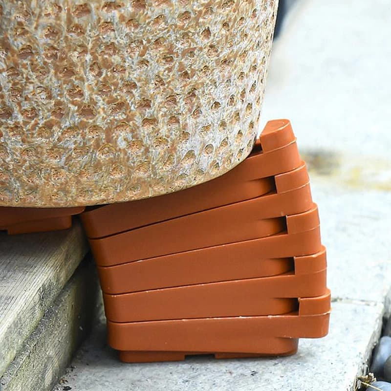 Set di 4 Supporti Triangolari Invisibili per Vasi, Rialzi Traspiranti per Fioriere, Accessori per Giardinaggio