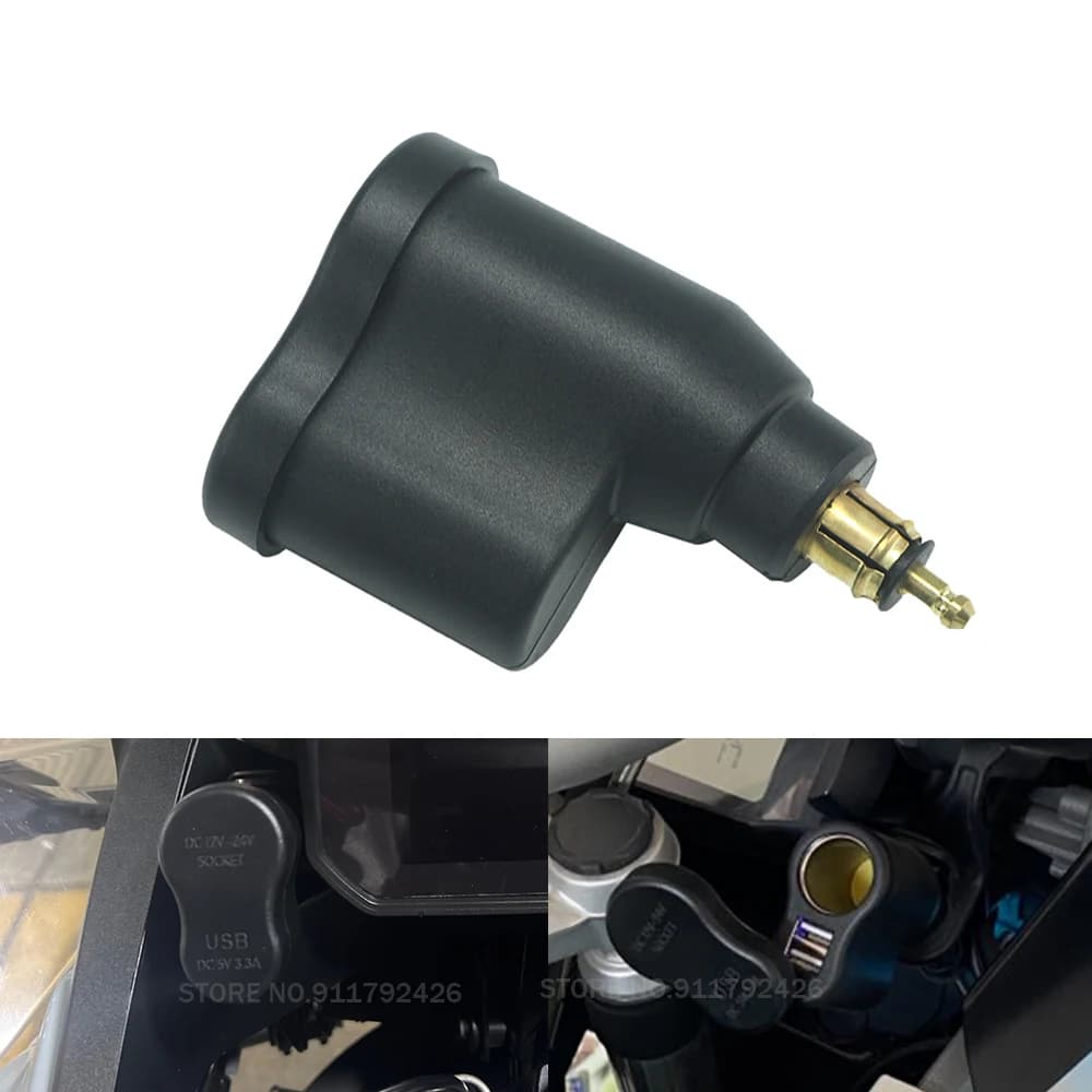Adattatore per accendisigari con doppio caricatore USB presa DIN Hella per BMW R1200RT F800GS F850GS F900XR/R S1000XR R1250GS R1250 R1200GS