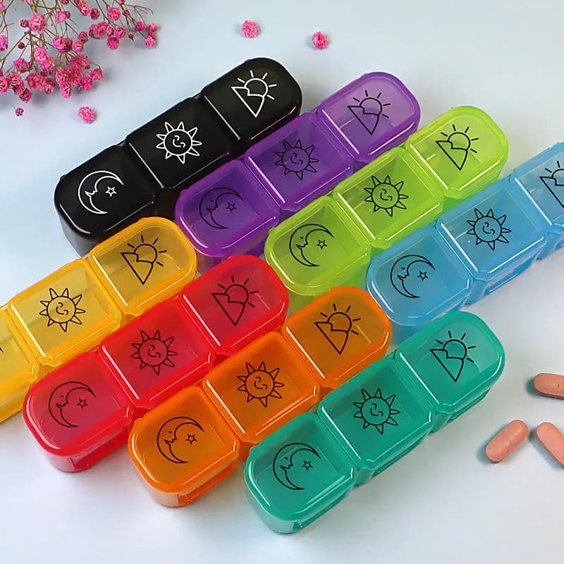 Mini portapillole 3 griglie custodia per pillole per tablet scatola per medicinali scatola per pillole dispenser contenitore per tablet da viaggio