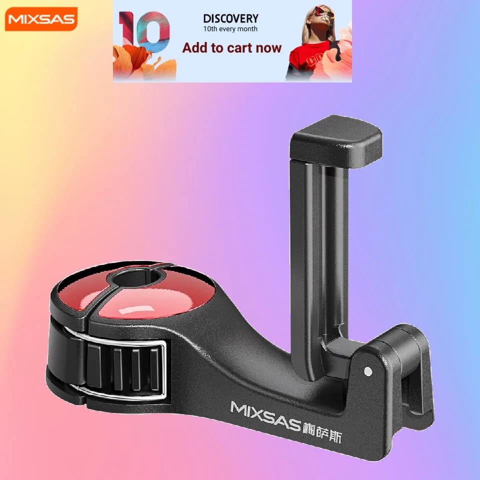 MIXSAS Gancio 2in1 per Sedile Posteriore Auto, Supporto Nascosto per Cellulare, Organizzatore e Portaoggetti, Staffa per Poggiatesta, Accessorio Interno Auto