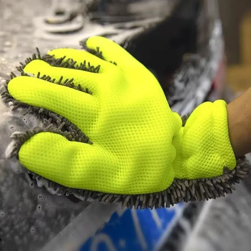 Guanti per lavaggio auto moto Asciugamano per moto impermeabile in peluche Spazzola speciale per auto Straccio in ciniglia Asciugamano per mozzo ruota per pulizia