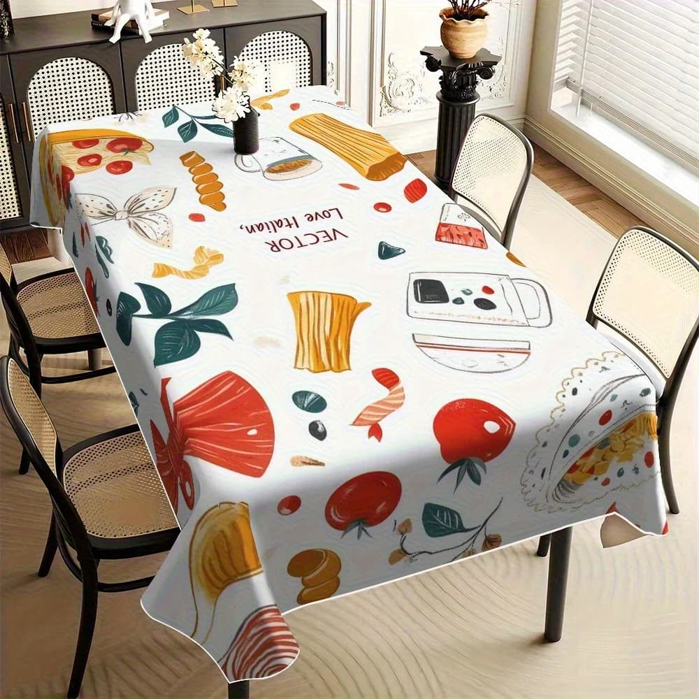 Tovaglia con motivo pasta, Copritavolo per matrimoni, feste, decorazioni per la tavola di casa, allestimento della tavola giocoso, design fantasioso, texture