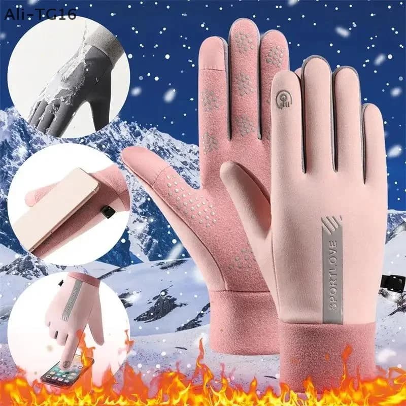 Guanti invernali da uomo ciclismo bici pile termico resistenza al freddo vento impermeabile bicicletta calda guanti da sci da corsa all'aperto