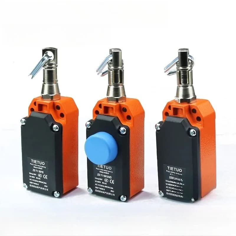 600V 10A Manual/Automatic Cable Travel Limit Switch ZS-7110-1SVD ZS-7120-VD Safety Emergency Stop Switch Pulling Rope Switch