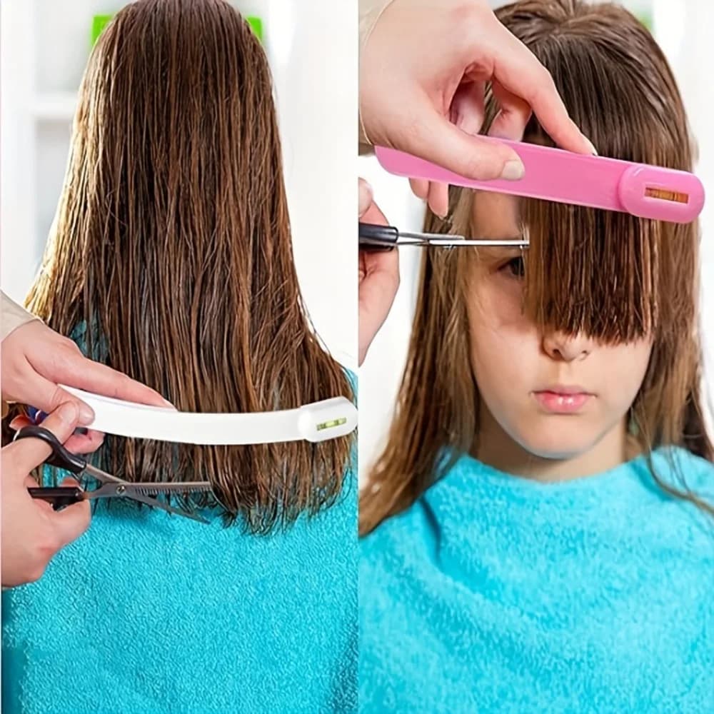 Set di 3 Pezzi per Taglio Capelli: Forbici per Frangia e Pettine per Acconciature Fai-da-Te