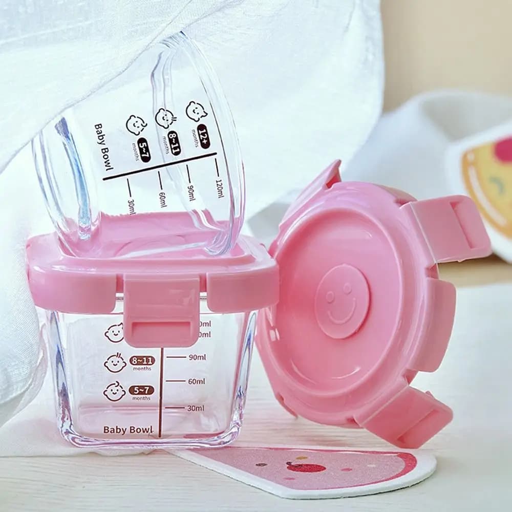 Scatola di conservazione per alimenti in vetro nuovo barattolo di conservazione per alimenti per bambini congelato da 170ml tazza di vetro per alimenti per bambini sicura per microonde